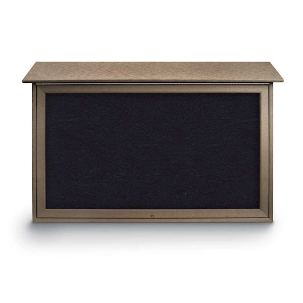 Indoor Enclosed Combo Board, 42"x32", Satin Frame/Grey & Cloud